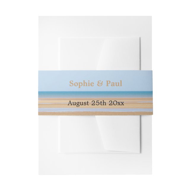 Beach Wedding Invitation Belly Band (Front Example)