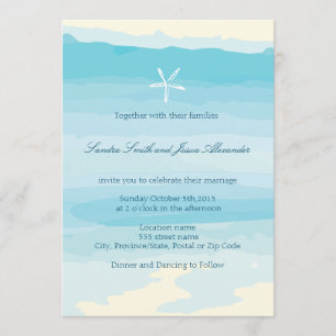Beach Wedding Invitation ı Beach & Starfish
