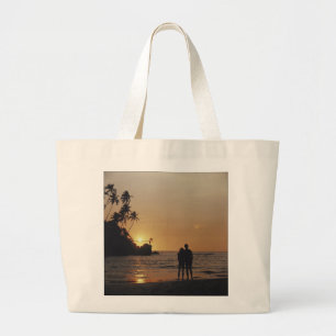 Beach Wedding Invitation Large Tote Bag