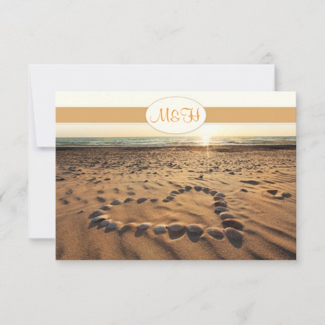 beach wedding invitation RSVP card (Front)