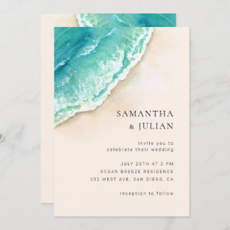 Beach Wedding Invitation, Sea Ocean Wedding Invitation