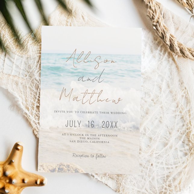 Beach Wedding Invitation Seaside/Oceanside Wedding (Creator Uploaded)