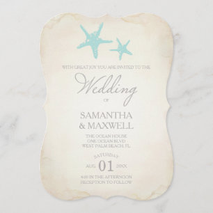 Beach Wedding Invitation - Starfish