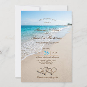 Beach Wedding Invitation Turquoise Ocean Design