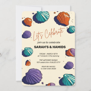 Beach Wedding Invitation / Watercolour Wedding Inv