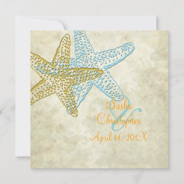 Beach Wedding Invitations/white sand Invitation (Front)