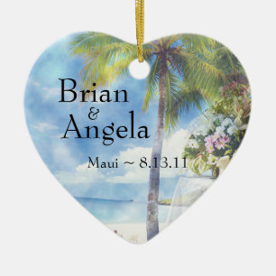 Beach Wedding Keepsake Ornament