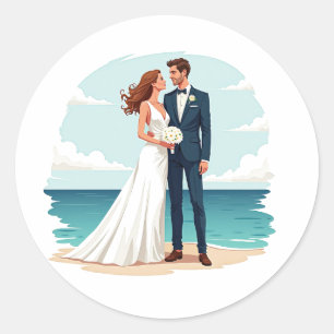 Beach Wedding Love Sticker