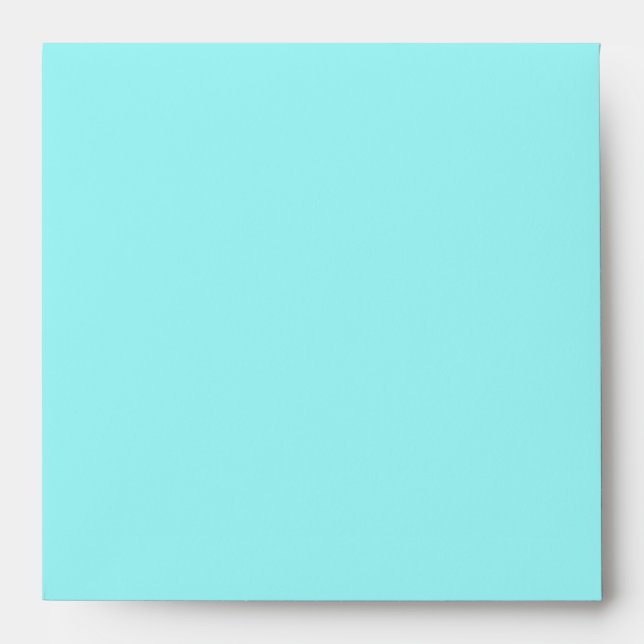 Beach Wedding Luau Hibiscus Envelope Blue Brown (Front)