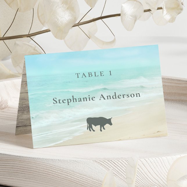 Beach Wedding Meal Options Beef Table Place Card (Creator Uploaded)