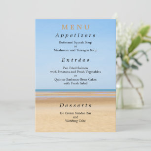Beach Wedding Menu Card