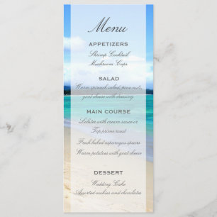 Beach Wedding Menu Template