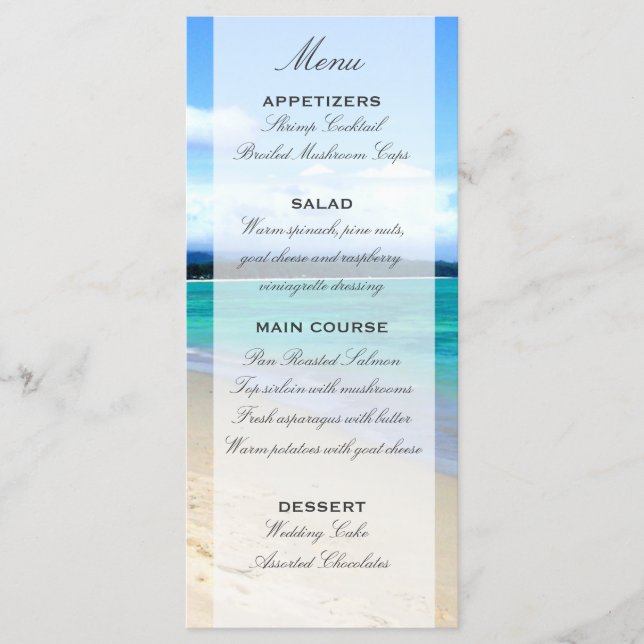 Beach Wedding Menu Template (Front)