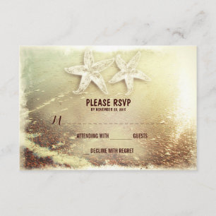 Beach wedding modern romantic wedding RSVP cards