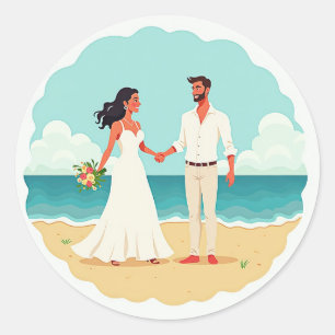 Beach Wedding Moment Sticker