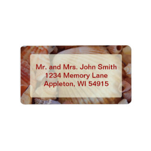Beach Wedding Multicolored Seashell Address Label
