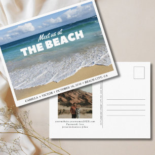 Beach Wedding Ocean Photo Save the Date Postcard