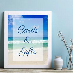 Beach Wedding Ocean Waves Photo Cards & Gifts Poster