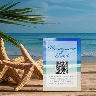 Beach Wedding Ocean Waves Photo Honeymoon Fund Enclosure Card