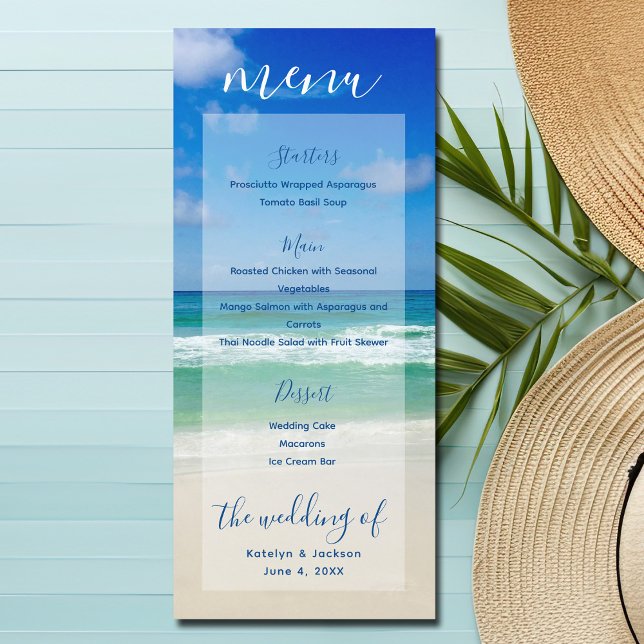 Beach Wedding Ocean Waves Photography Menu (Creator Uploaded)