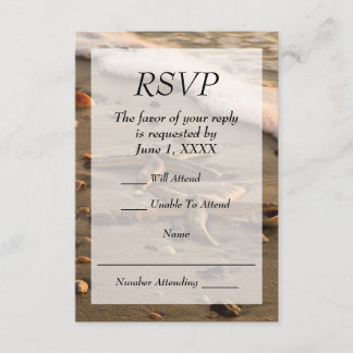 Beach Wedding or event RSVP Card