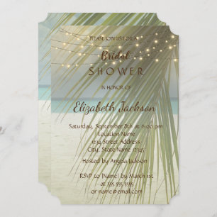 Beach Wedding Palm Leaves Bridal Shower Invitation