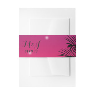 Beach Wedding Palm Tree Sunset Tropical Wedding Invitation Belly Band