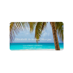 Beach Wedding Palm  Wedding Label