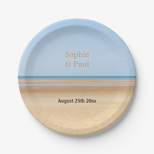 Beach Wedding Paper Plates (Front)