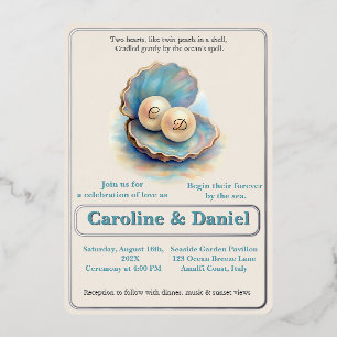 Beach Wedding Pearls Shell Elegant Ocean Theme 