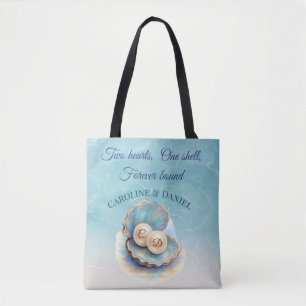 Beach Wedding Pearls Shell Elegant Ocean Theme Tote Bag