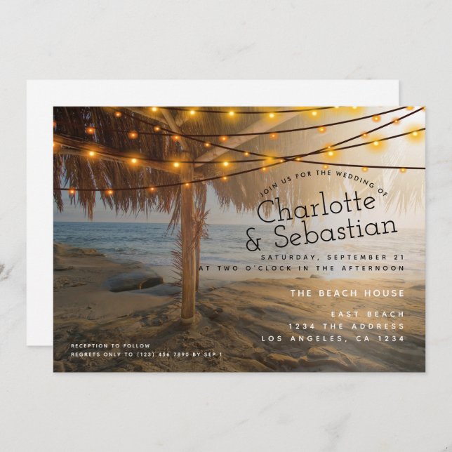 Beach Wedding Personalised Invitation (Front/Back)