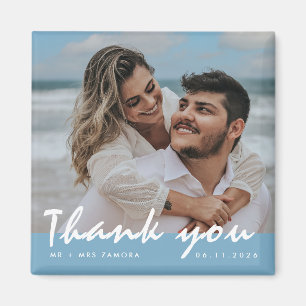 Beach Wedding Photo Thank You Magnet