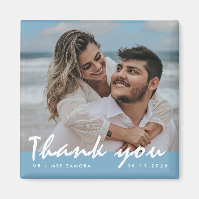 Beach Wedding Photo Thank You  Magnet (Front)