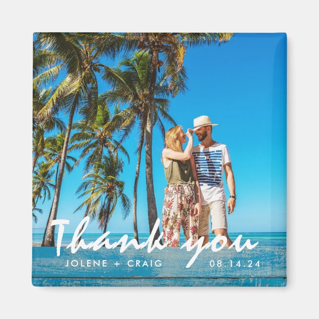 Beach Wedding Photo Thank You  Magnet (Front)