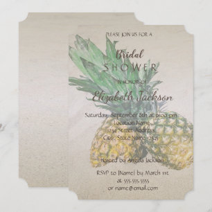 Beach Wedding Pineapple  Bridal Shower Invitation