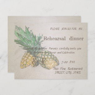 Beach Wedding Pineapple Rehearsal Dinner Invitation