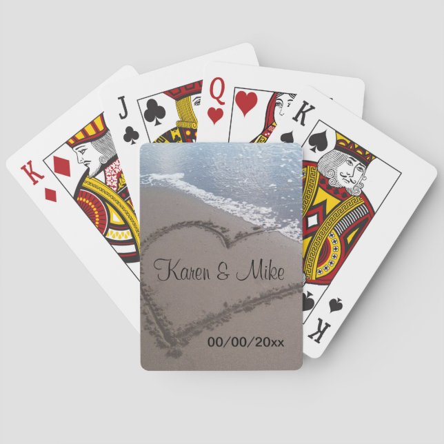 Beach Wedding Playing Cards (Back)