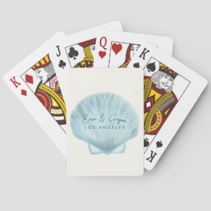 Beach wedding playing cards