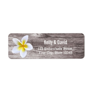 Beach Wedding Plumeria Flower Return Address Return Address Label