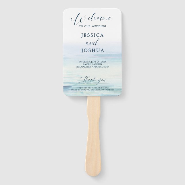 Beach Wedding Program Fan (Front)