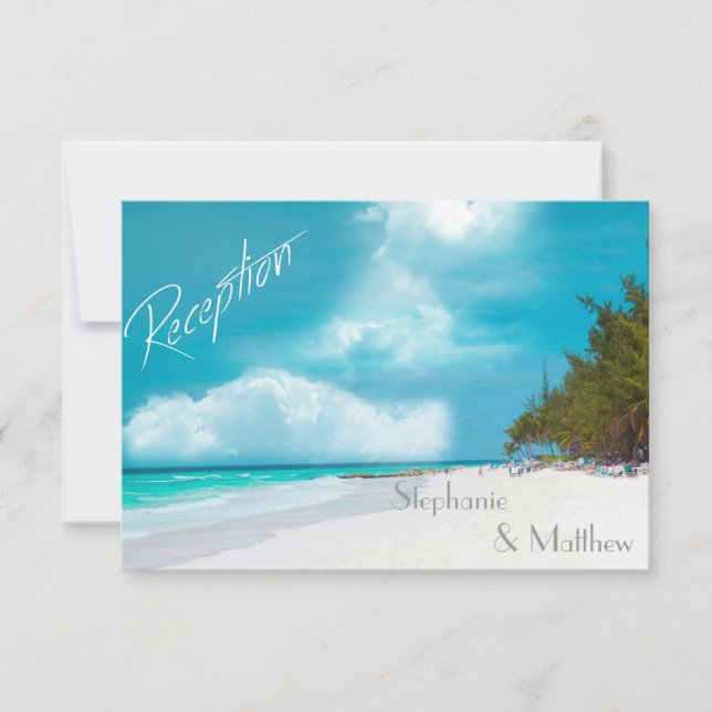 Beach Wedding Reception Card (Front)