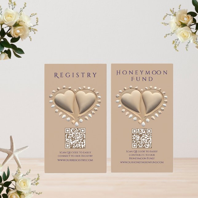 Beach Wedding Registry and Honeymoon Fund Business Card (Beach Wedding Registry and Honeymoon Fund)