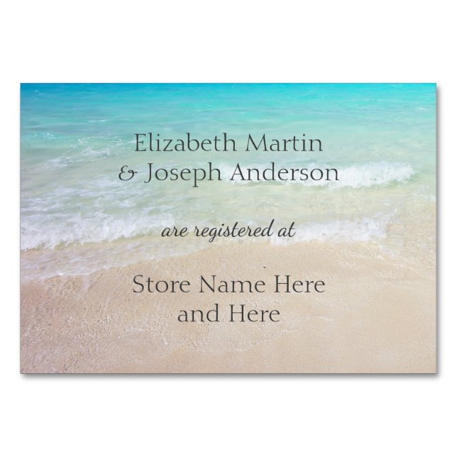Beach Wedding Registry Small Enclosure Cards (Front)