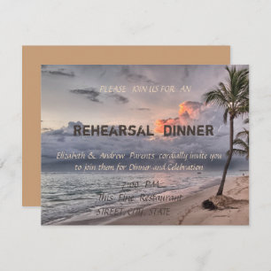 Beach Wedding Rehearsal Dinner Invitation