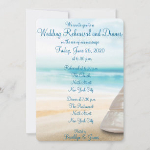 Beach Wedding Rehearsal Dinner Invitations
