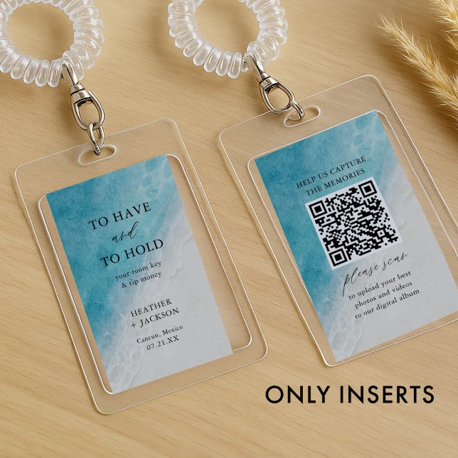 Beach Wedding Room Key QR Code Enclosure Card (Creator Uploaded)