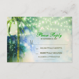 beach wedding RSVP card