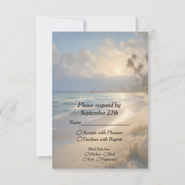 Beach Wedding RSVP Card (Back)