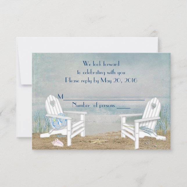 Beach Wedding RSVP Card (Front)